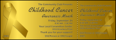 Childhood Cancer Awareness Month Event Ticket with detachable stubs.