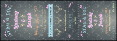 Stag and Doe Pattern Event Ticket with unique numbering and detachable stubs.