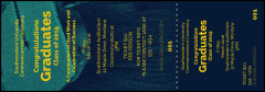 Graduation - Blue and Yellow Event Ticket with secure numbering + detachable stubs.