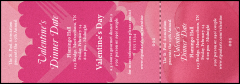 Valentine's Dinner Date Event Ticket with romantic pink background and unique numbering.