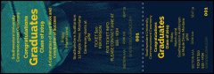 Graduation - Blue and Yellow Reserved Event Ticket has clean-tearing stubs.