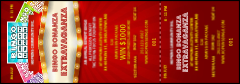 Bingo Bonanza Extravaganza Reserved Event Ticket with secure numbering, detachable stubs.