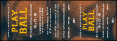 Softball Brown Reserved Event Ticket with secure numbering, detachable stubs and timeless design.