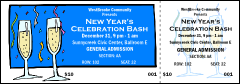 An illustrated Celebration 001 Reserved Event Ticket