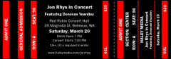 Red and Black Reserved Event Ticket