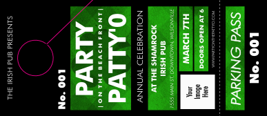 St. Patrick's Day Plaid Hang Tag with 1 logo upload.