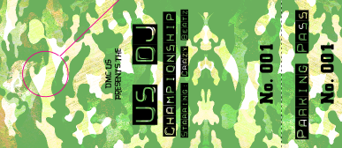 Camouflage Green White Yellow Hang Tag has detachable stubs, unique numbering, and customizable text.
