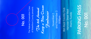 Nature Series - Blue Ocean Hang Tag with detachable stubs and secure numbering.
