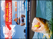 Bass Fishing Tournament Invitation with sport-specific imagery and customizable text.
