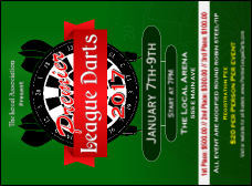 Premier League Darts 2017 Invitation with 14 text fields.