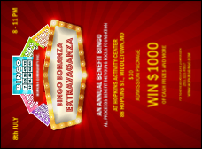 Bingo Bonanza Extravaganza Invitation with 16 text lines available for your event's info.