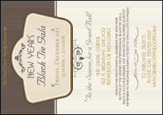 Classic Brown Pinstripe Postcard Mailer with elegant typeface