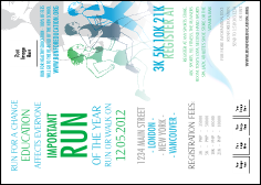 Run for a Cause Blue & Green Postcard Mailer