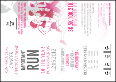 Run for a Cause Pink Postcard Mailer with CSV file upload.