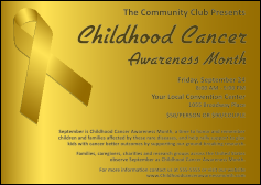 Childhood Cancer Awareness Month Postcard Mailer with 15 lines of customizable text.