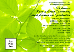 Nature Series - Green Leaves Postcard with logo upload and customizable text.