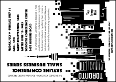 Toronto (Black & white) Postcard Mailer with logo upload.