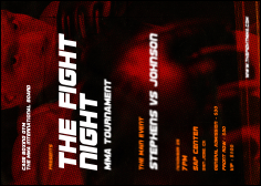 MMA The Fight Night Postcard Mailer direct mails to your address list.