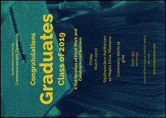 Graduation - Blue and Yellow Postcard Mailer with CSV file upload.