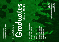 Graduation - Green Postcard Mailer direct mails to everyone on your list.