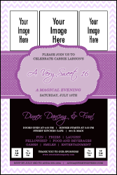 Sweet Sixteen Purple Chevron Poster