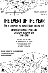 All Purpose Geometric Black and White Poster with 15 customizable text lines.
