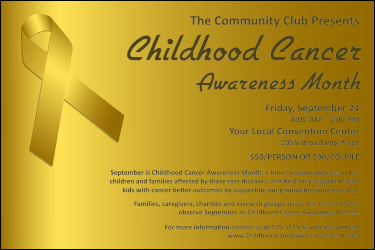 Childhood Cancer Awareness Month Poster with 15 lines of text.