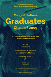 Graduation - Blue and Yellow Poster with matching event kit.