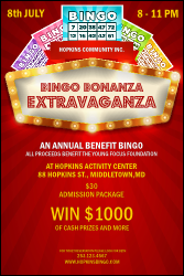 Bingo Bonanza Extravaganza Poster with fun, casino theme and customizable text.