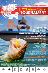 Bass Fishing Tournament Image Poster has 8 image upload spots and easy-to-customize text.