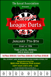 Premier League Darts 2017 Image Poster with 8 logo upload spots.