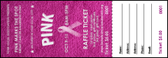 Breast Cancer Pink Ribbon Raffle Ticket