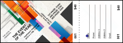 All Purpose Angle Raffle Ticket with bright colors and a detachable stub
