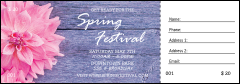 Spring Festival 2 Raffle Ticket with detachable stubs.