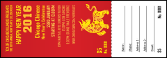 Chinese New Year Ox Raffle Ticket