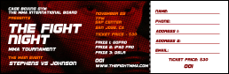 MMA The Fight Night Raffle Ticket with secure numbering and detachable stubs.
