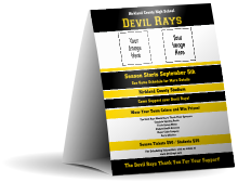 Sports Ticket Black & Yellow Table Tent