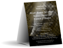 Mixed Martial Arts (Green) Table Tent with edgy background design and customizable text.