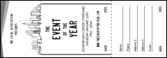 All Purpose Skyline Black and White Raffle Ticket