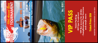 Bass Fishing Tournament VIP Pass has secure numbering and lively imagery.