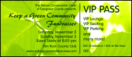 Nature Series - Green Leaves VIP Pass with contemporary typeface and secure numbering.