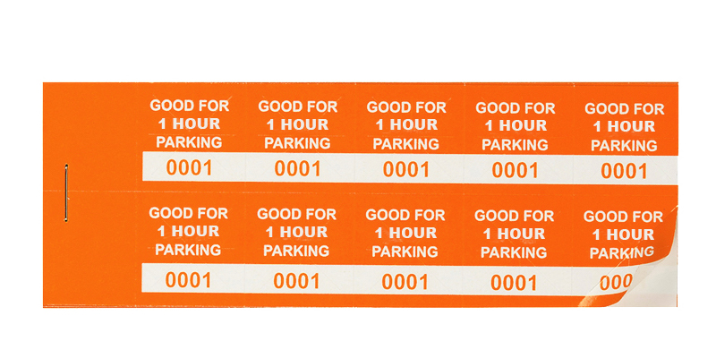 Orange 60 Min Parking Validation Stickers