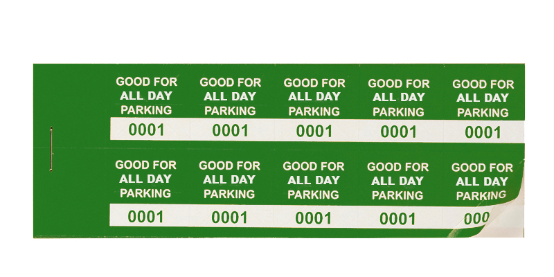 Green All-Day Min Parking Validation Stickers