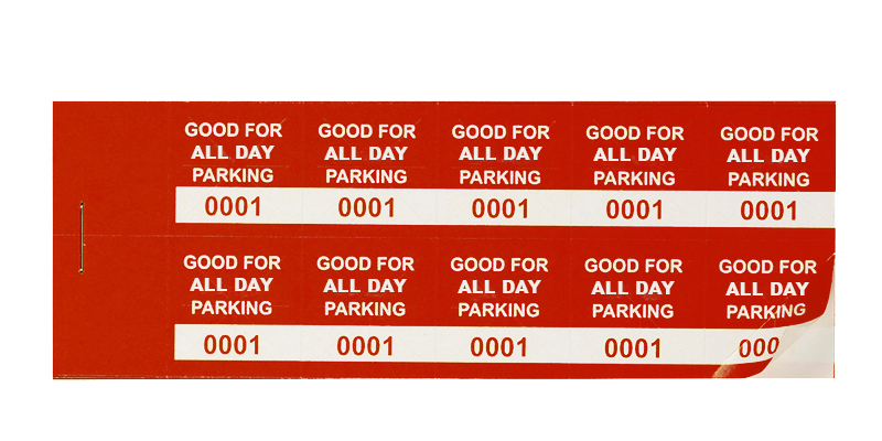 Red All-Day Min Parking Validation Stickers