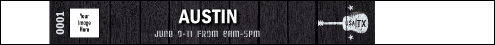 Austin Music Tyvek Pro Wristband with logo upload.