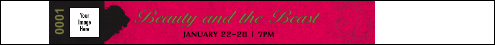 Beauty & The Beast Tyvek Pro Wristband with red background.