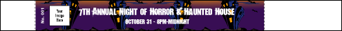 Haunted House Tyvek Pro Wristband with logo upload and secure numbering.