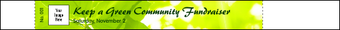 Nature Series - Green Leaves Tyvek Pro Wristband with secure numbering 1 custom image upload.