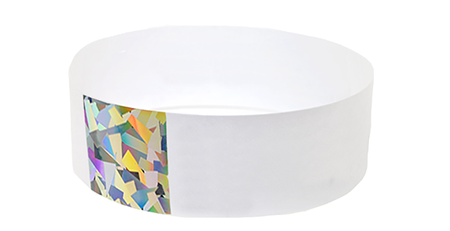 White Hologram Tyvek Wristband (300 pack)